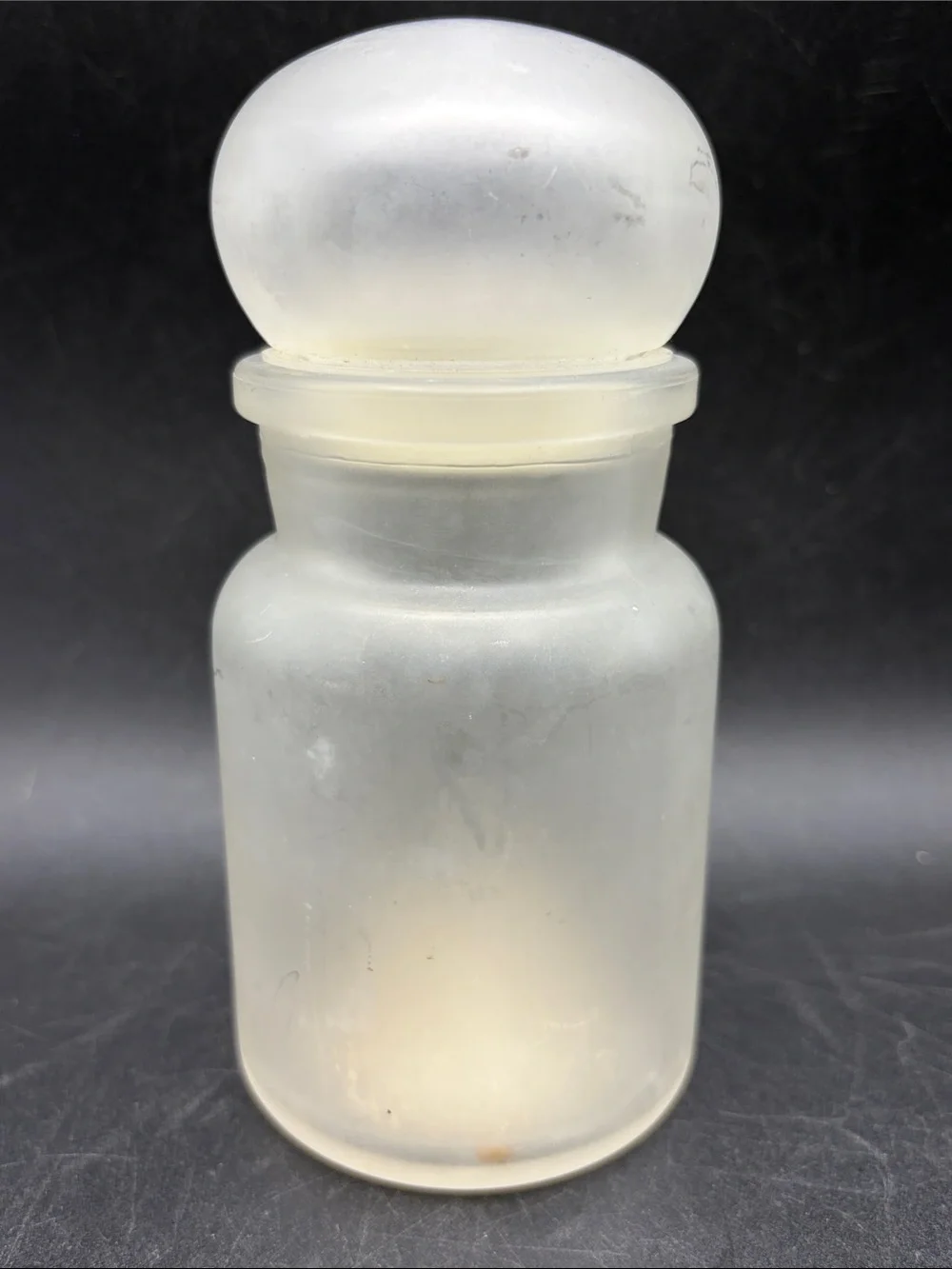 Estee Vintage Mid Century Perfumed Milk Bath Frosted Satin Glass Apothecary Jar